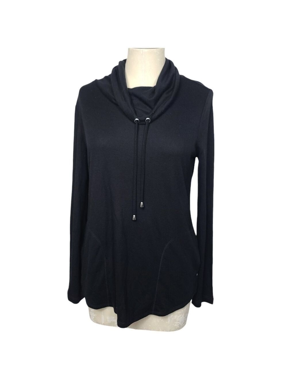 Chico's Lightweight Cowl Neck Black Sweater 4